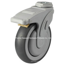 Bolt Hole with Brake Type Plastic Medical TPR Caster